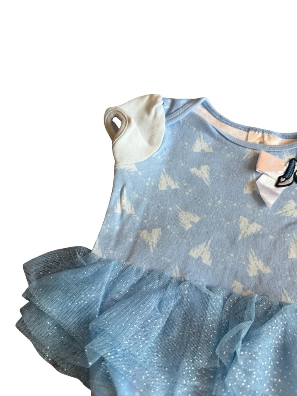 Disney Cinderella One-Piece Bodysuit Tutu Ruffle Stretch Glass Slipper 12-18 M